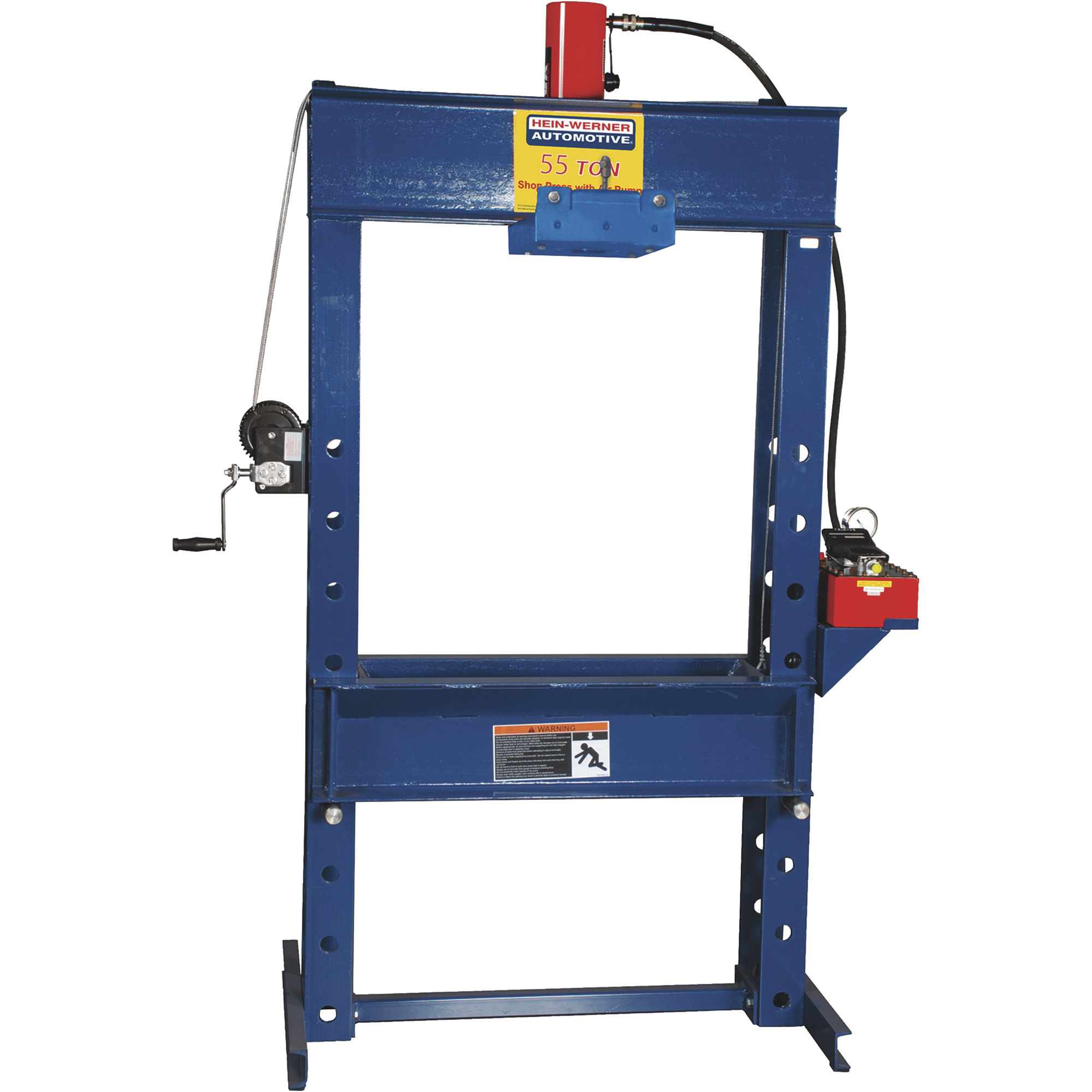 Hein-Werner 55-Ton Rolling Head Shop Press, Air Pump, 13in. Stroke, Model# HW93413